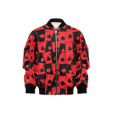 Casino Cards Suits Pattern Print Design 02 Kids' Boys' Girls' Bomber Jacket