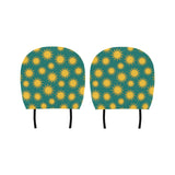 Sun green background Car Headrest Cover