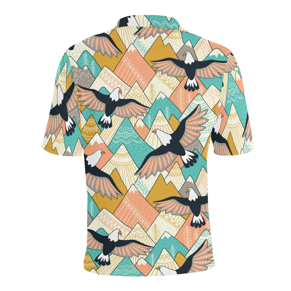 Eagle Pattern Print Design 02 Men's All Over Print Polo Shirt