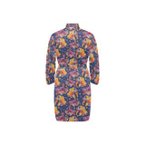 Goldfish Pattern Print Design 05 Men's Long Sleeve Belted Night Robe
