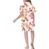 Cake cupcake sweets pattern Kids' Boys' Girls' V-Neck Short Pajama Set