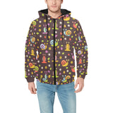 Snail Pattern Print Design 02 Men's Padded Hooded Jacket
