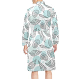 Shell polynesian tribal Men's Long Sleeve Belted Night Robe