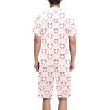 Cute goat pattern Men's V-Neck Short Pajama Set