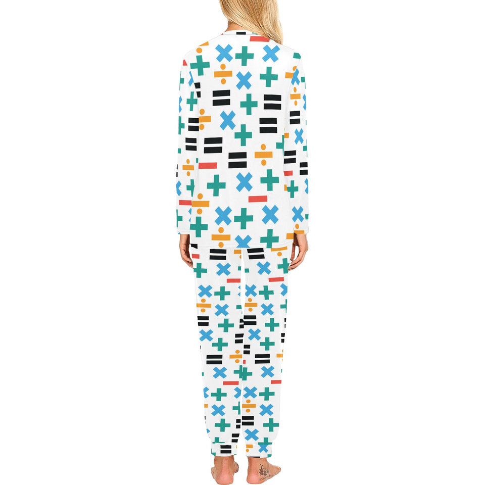 Math Pattern Print Design 05 Women's All Over Print Pajama Set