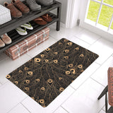 Gold peacock feather pattern Doormat