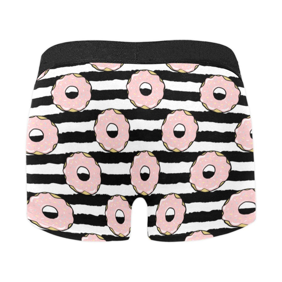 Donuts pink icing striped pattern Men's All Over Print Boxer Briefs Men's Underwear