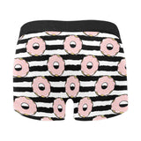 Donuts pink icing striped pattern Men's All Over Print Boxer Briefs Men's Underwear