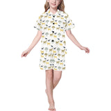 Silhouettes of goat and tree pattern Kids' Boys' Girls' V-Neck Short Pajama Set