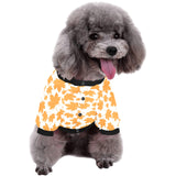 Orange Maple Leaf pattern All Over Print Pet Dog Round Neck Fuzzy Shirt