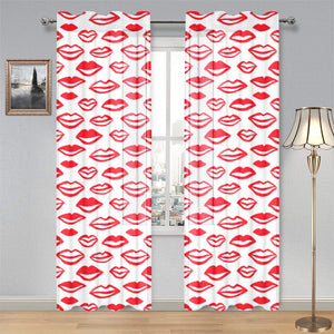 Lips Pattern Print Design 05 Gauze Curtain