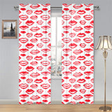 Lips Pattern Print Design 05 Gauze Curtain