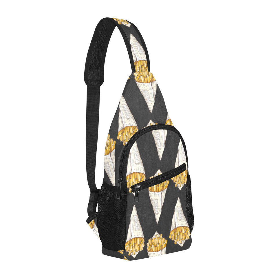 French fries dark background All Over Print Chest Bag