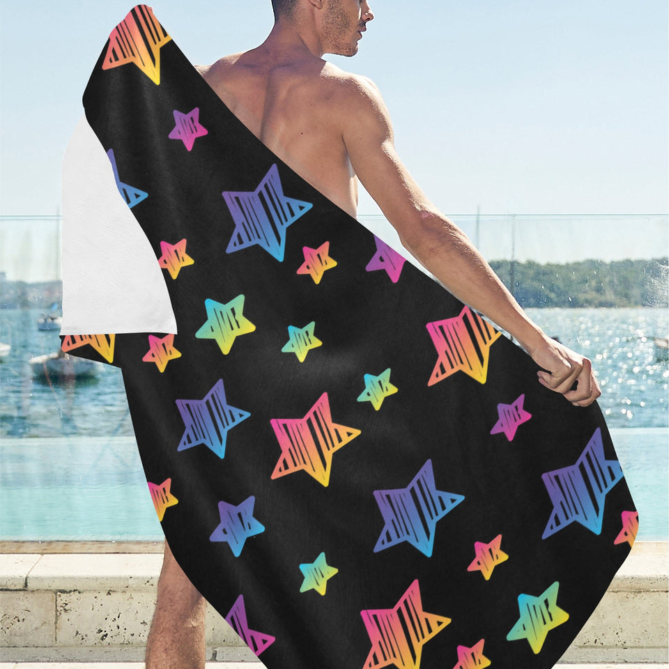 Colorful star pattern Beach Towel