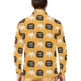Bull Terrier Pattern Print Design 03 Men's Long Sleeve Polo Shirt