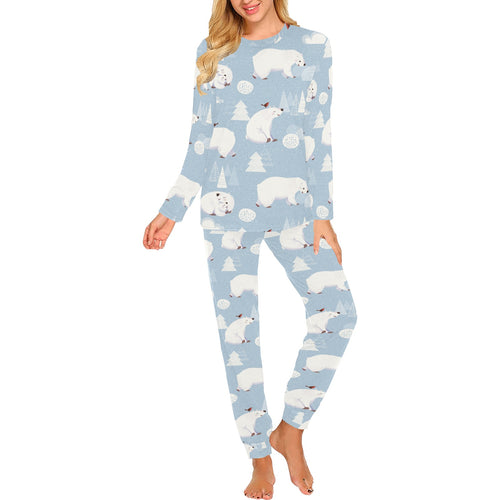 Cute polar bears Christmas decoration pattern Women's All Over Print Pajama Set