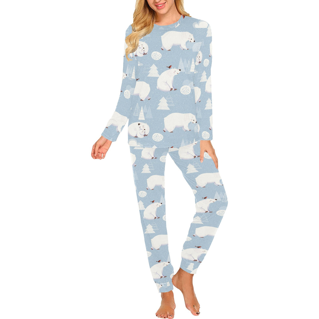Cute polar bears Christmas decoration pattern Women's All Over Print Pajama Set