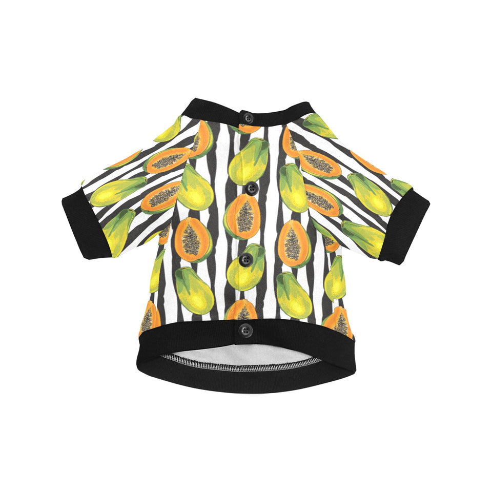 papaya design pattern All Over Print Pet Dog Round Neck Fuzzy Shirt