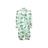 Helicopter design pattern Men's Long Sleeve Belted Night Robe