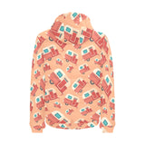 Camper Van Pattern Print Design 03 Men's Padded Hooded Jacket
