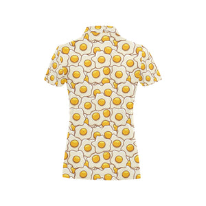 Fried Eggs Pattern Print Design 02 Women's All Over Print Polo Shirt
