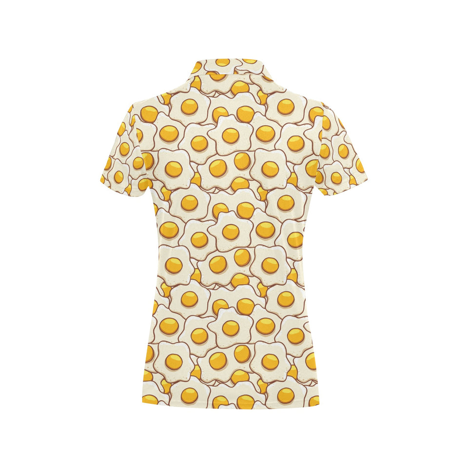 Fried Eggs Pattern Print Design 02 Women's All Over Print Polo Shirt