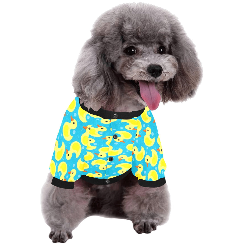 Duck Pattern Print Design 04 All Over Print Pet Dog Round Neck Fuzzy Shirt