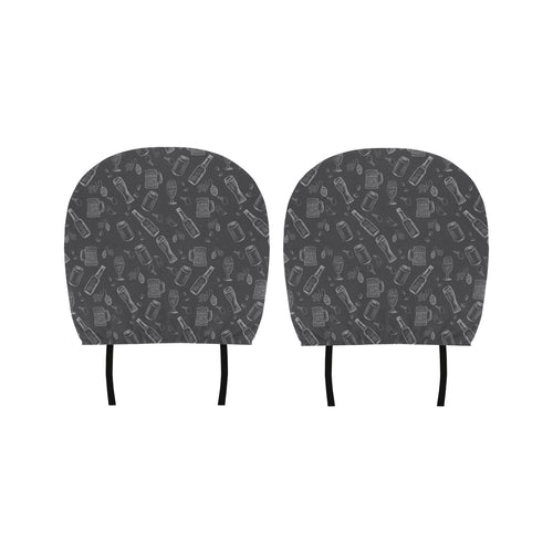 Beer hand drawn pattern Car Headrest Cover