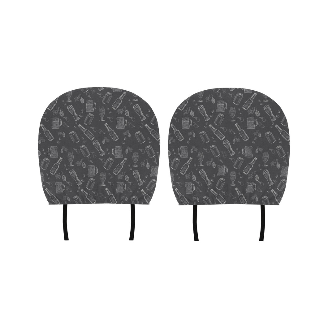 Beer hand drawn pattern Car Headrest Cover