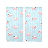 Cute cow flower pattern Gauze Curtain