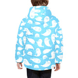Cute white sea lion seals pattern Kids' Boys' Girls' Padded Hooded Jacket