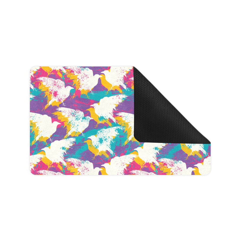 Colorful crow illustration pattern Doormat