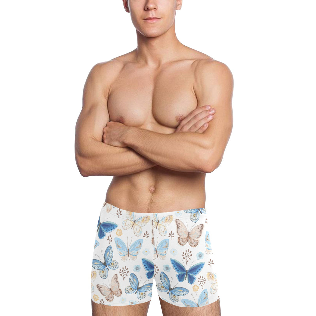 blue butterfly pattern Men's Swimming Trunks