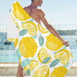 lemon design pattern Beach Towel