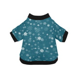 Snowflake pattern dark background All Over Print Pet Dog Round Neck Fuzzy Shirt