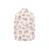 Cakes pies tarts muffins and eclairs purple bluebe Women's Long Sleeve Polo Shirt