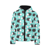 Hedgehog Pattern Print Design 03 Kids' Boys' Girls' Padded Hooded Jacket