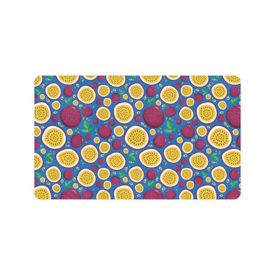 Passion fruit blue background Doormat