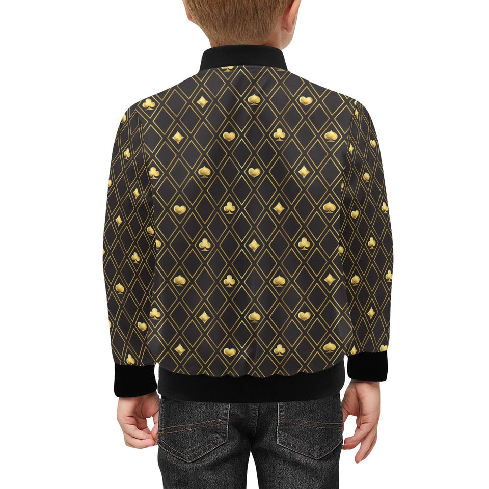Casino Cards Suits Pattern Print Design 01 Kids' Boys' Girls' Bomber Jacket