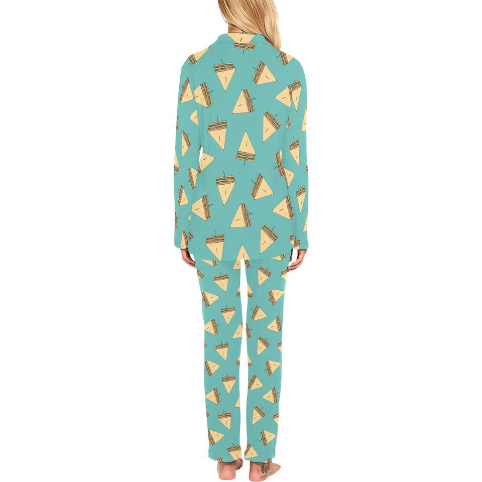 Sandwich Pattern Print Design 03 Women's Long Pajama Set