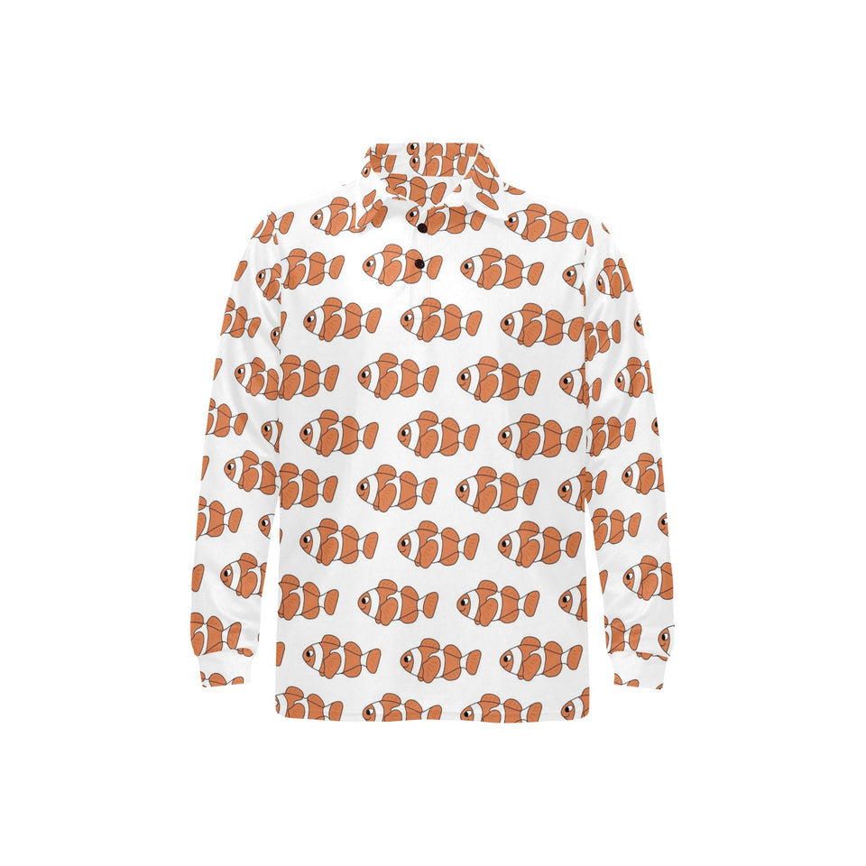 Clown Fish Pattern Print Design 05 Men's Long Sleeve Polo Shirt