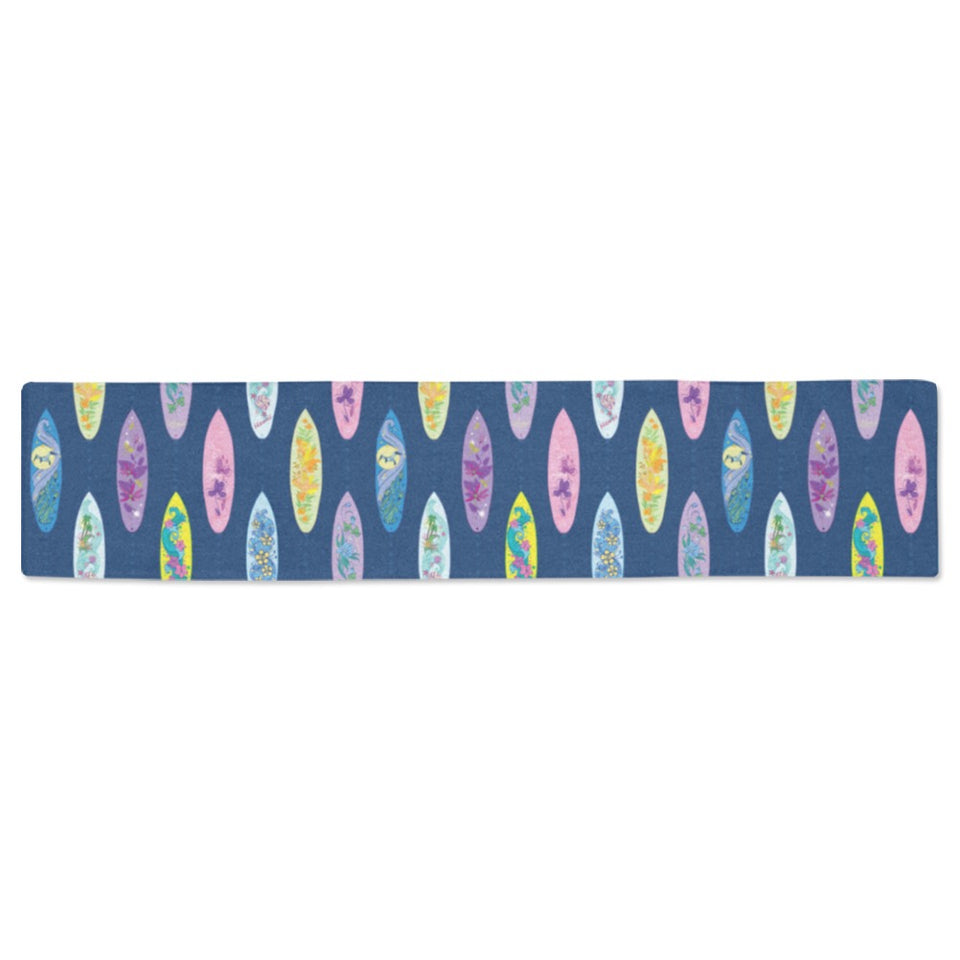 Surfboard Pattern Print Design 03 Table Runner