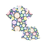 Colorful clock background Kids' Boys' Girls' V-Neck Short Pajama Set