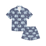 Elephant tribal design pattern Kids' Boys' Girls' V-Neck Short Pajama Set