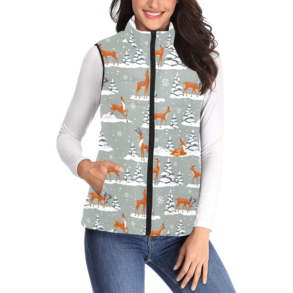 Beautiful deers Winter Christmas Women's Padded Vest