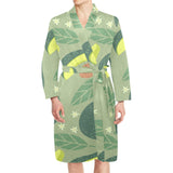 Avocado pattern Men's Long Sleeve Belted Night Robe