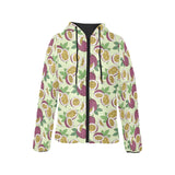Paassion fruit pattern Women's Padded Hooded Jacket