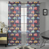 Camper Van Pattern Print Design 02 Gauze Curtain