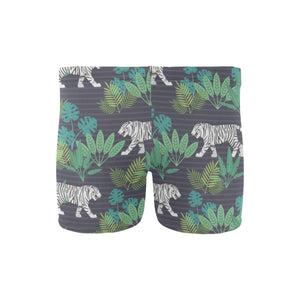 white bengal tigers tropical plant Men's Swimming Trunks