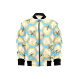 Bee honeycomb pattern Kids' Boys' Girls' Bomber Jacket
